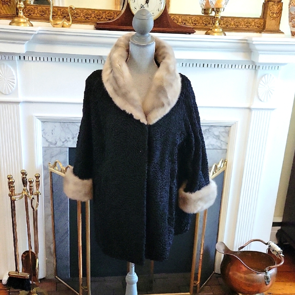 50's Persian Lamb Fur Car Coat